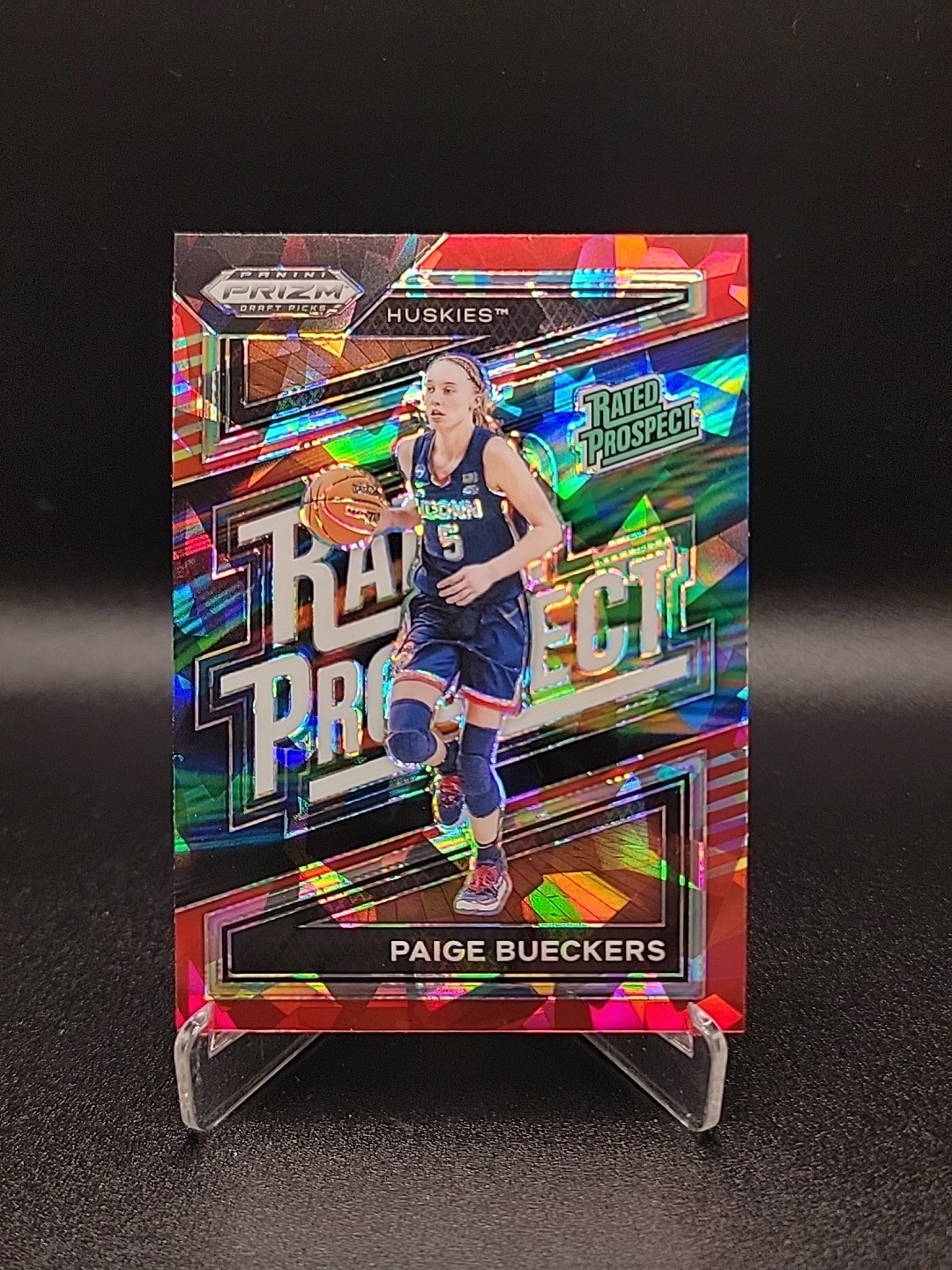 2024-25 Prizm Draft Picks Rated Prospect Paige Bueckers #2 Red Ice Prizm (RC)