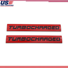 2x Chrome Metal Turbocharged Logo Car Emblem Side Fender Badge Trunk Sticker Rac