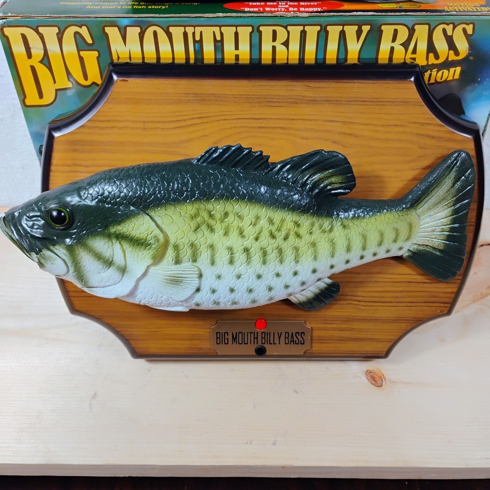 Billing Boat Big Mouth Billy Bass Poisson Chantant Animé Vintage 1999 - Marque Gemmy, Testé Et Fonctionnel Poisson Chantant Vintage