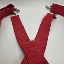 Vintage Pelican Suspenders Red Elastic Adjustable 1.5" Wide Classic Made In USA