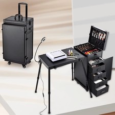 Rolling Manicure Table with 5 Drawers – Foldable Nail Desk Makeup Trolley