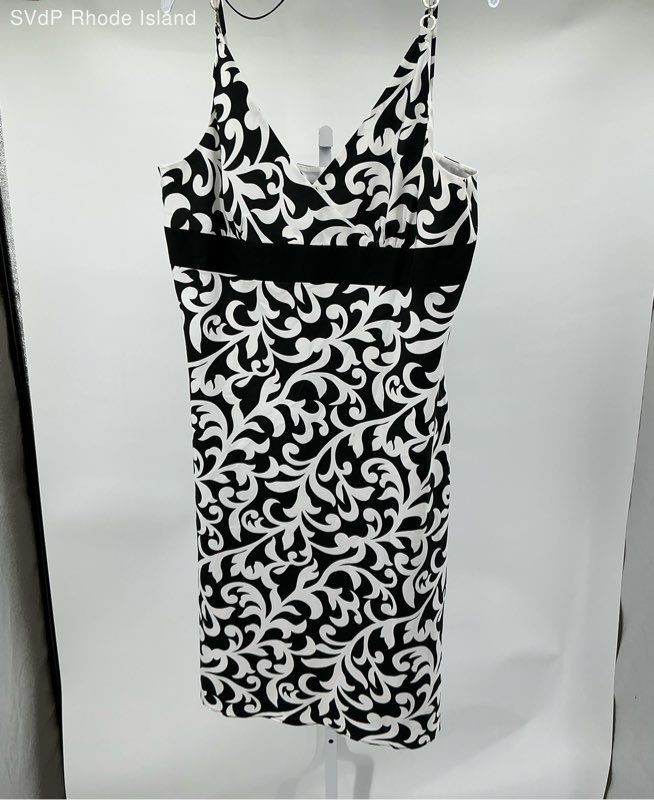 AnnTaylor Black and White A Line Silk Sundress - Size 18