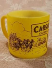 Vintage Carson City Catskill NY Souvenir Federal Milk Glass Child's Mug Or Cup
