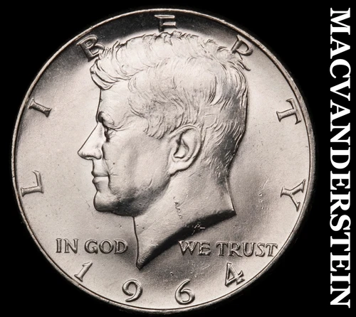 1964-D Silver Kennedy Half Dollar - Choice Gem Brilliant Unc  Lustrous  #G7847