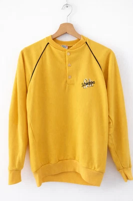 True Vintage Schweppes Sweatshirt Gelb M 80er 90er Logo Promo Made in UK - Bild 1 von 4