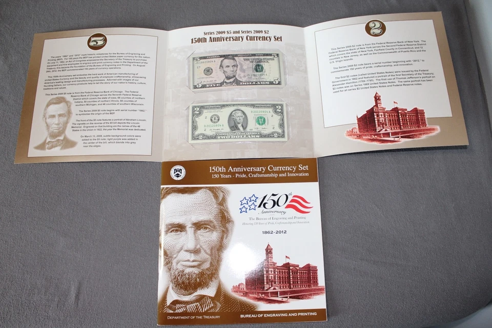 150th Anniversary Currency set series 2009 $2-$5 commemorative notes free ship - Image 4 of 4