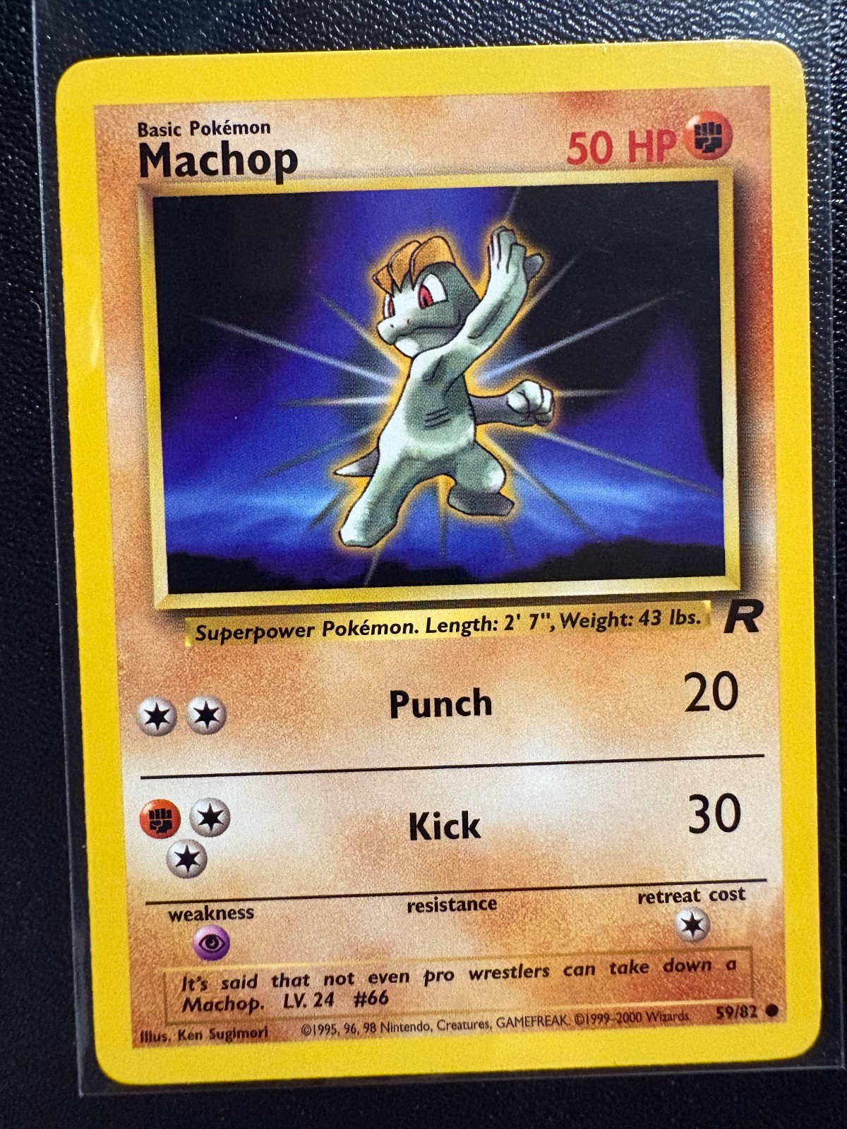 Machop 59/82 Common Team Rocket Pokemon Unlimited Lightly Played