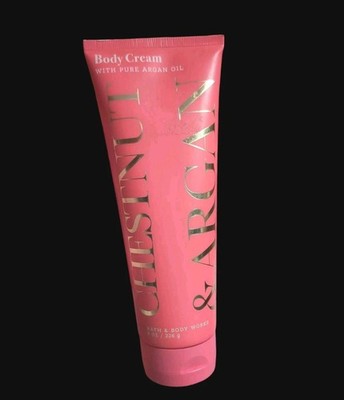 Bath & Body Works Chestnut & Argan Oil Body Cream 24 Hr Moisture Sandalwood Musk