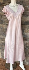 Vintage 90s Oscar de la Renta Pink Label Satin M Nightgown Embroidery