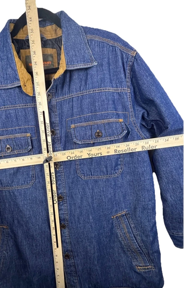 复古 NW Territory 牛仔谷仓夹克女式 XL 实用外套 90 年代 Y2K 复古 — 第 4/4 张图片