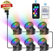 RGB Underwater Pond Lights, Super Bright LED Submersible Fountain Lights Colored