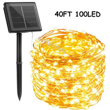 LED Solar String Light Lights Waterproof Copper Wire Fairy Outdoor Garden Party