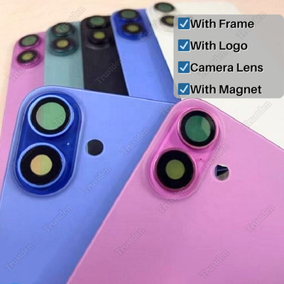 Back Glass Rear Cover Replacement With Magnet Frame Lot For i Phone 16 15 Pro 14