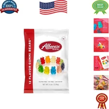 Delicious 12 Flavor Gummy Bears - 5lb Fat-Free Candy for Kids and Adults