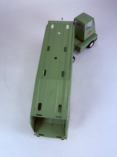 Tonka Truck & Trailer MInt Green 18" Tiny Yellow Steel Vintage - Picture 17 of 18