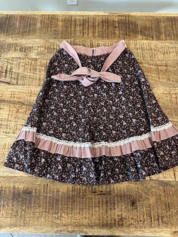 Falda de encaje floral vintage Gunne Sax talla 10 para niñas pequeñas Foto 2 de 3