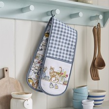 Doppel Ofenhandschuh Ulster Weavers Speisekammer Katzen 100% Baumwolle Multi