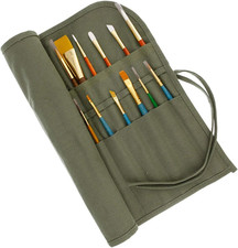 Deluxe Canvas Art Paint Brush Holder Storage Organizer