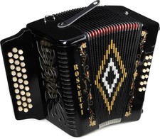 Rossetti 3112 31-key Diatonic Button Accordion - GCF, Black