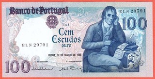 A8 Portugal 100 Escudos 1985 Crisp Uncirculated Banknote P. 178 SN: ELN 29791