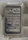 J&M 1 oz .999 Silver Bar in Plastic Serial #A919217