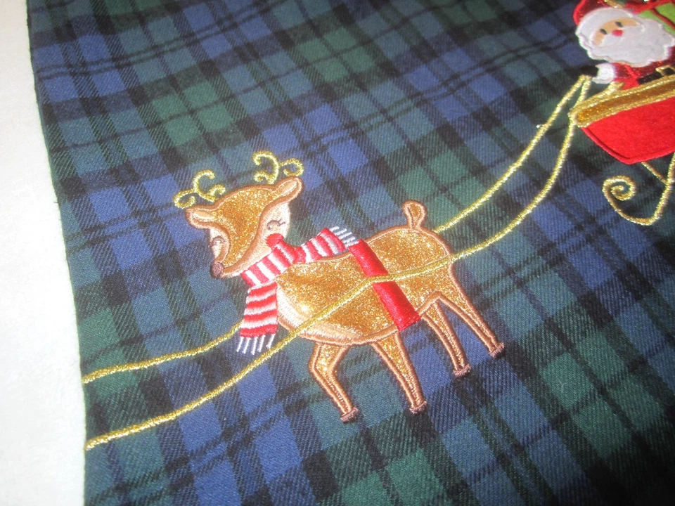 Vintage Toddler Dress 2T Rare Editions Holiday Christmas Green Plaid Girls Santa - Image 4 of 4