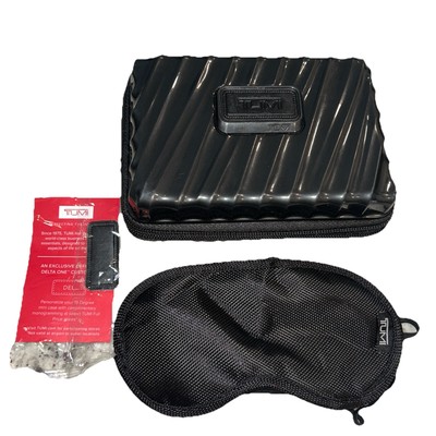 TUMI Delta Zipper Hard Case Toiletry Travel Pouch Amenity Kit Luggage Charcoal