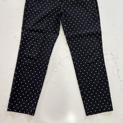 Pantalones Adrienne Vittadini negros a lunares talla 10 cintura alta 30X26 rayón - Imagen 14 de 20