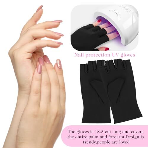 1Pair Anti UV Protection Gloves for Gel Nail Lamp Manicure Gloves Hand Protector - Picture 4 of 8