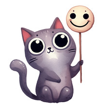 Wall Decal Sticker Cute Funny Cat Wall Sticker 18X18cm Large
