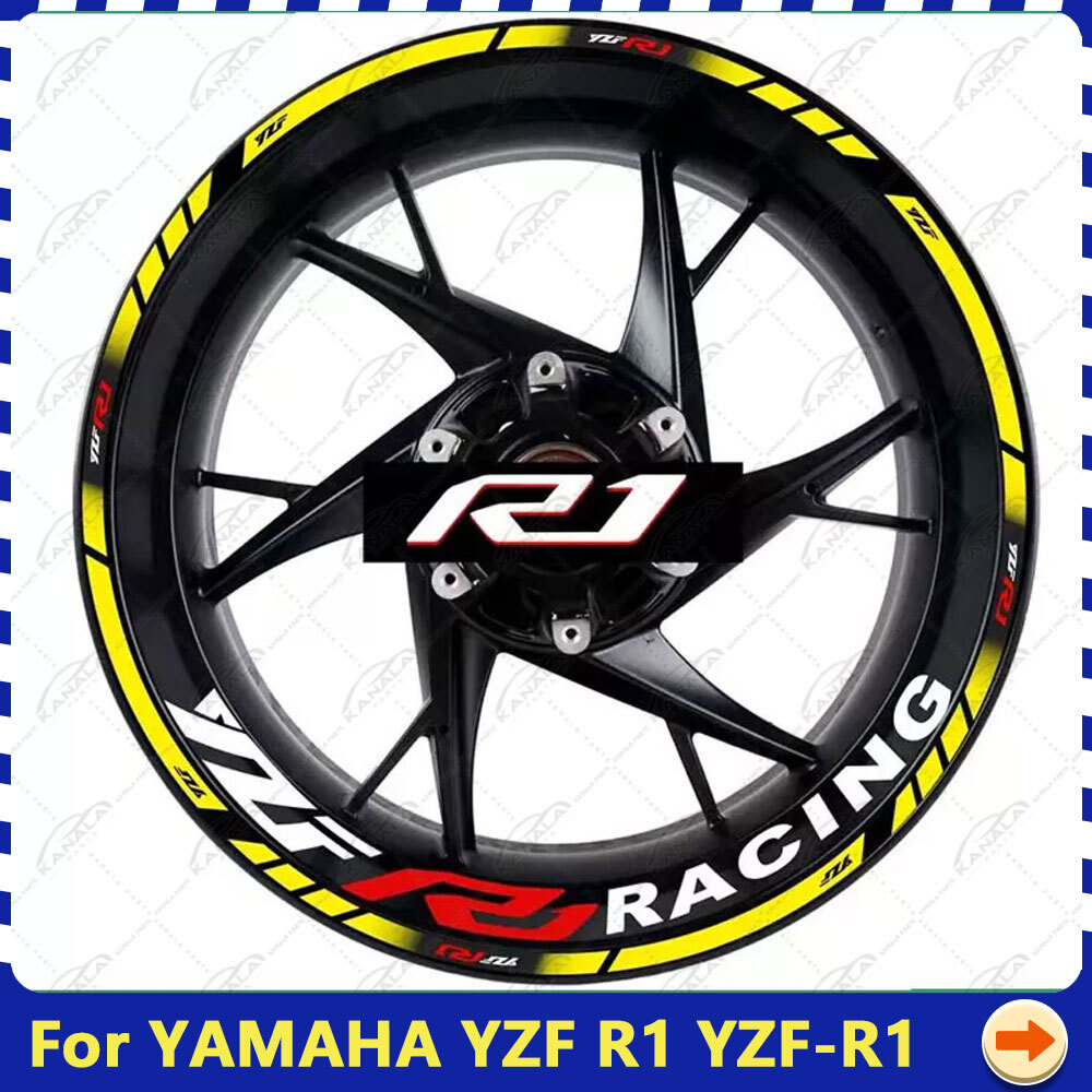 かな 17 Inch For YAMAHA YZF R1 YZF-R1 Wheel Hub Decal Rim