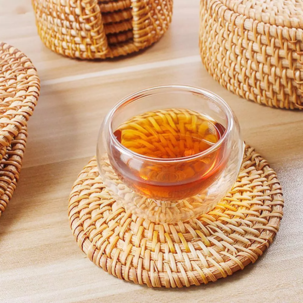 Rattan coasters deals