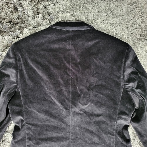 Broletto Velvet Blazer Jacket Men's 42S Black Cotton Single Breasted Notch Lapel - Picture 19 of 22