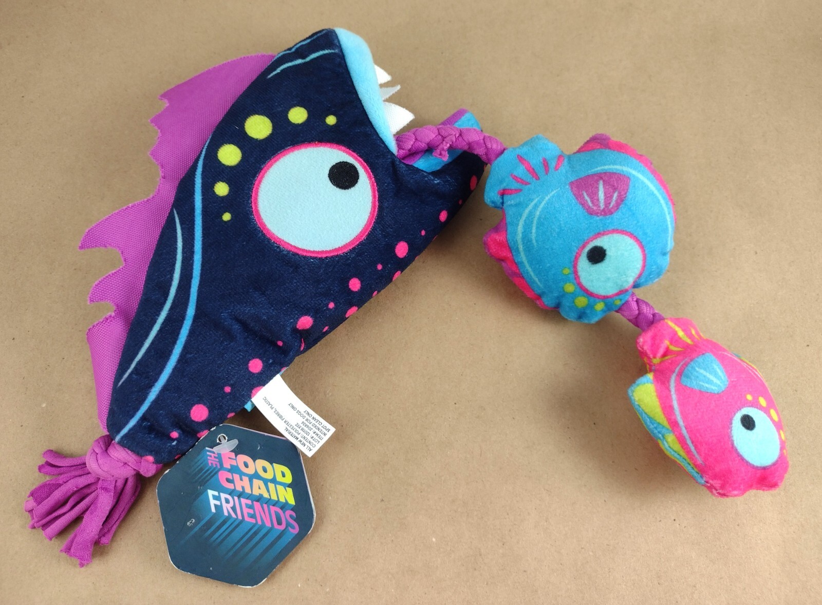 Chain Friends Plush Fish Tug Rope Squeaker - Rare - Barkbox