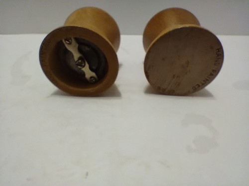 Vintage MCM Holz Salzstreuer und Pfeffermühle Mühle Set handbemalt - Bild 4 von 9