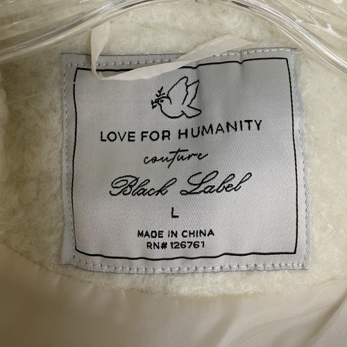 NEW! Love For Humanity Couture Crop Durable Warm Jacket Lg White Long Sleeve NWT - Picture 5 of 8