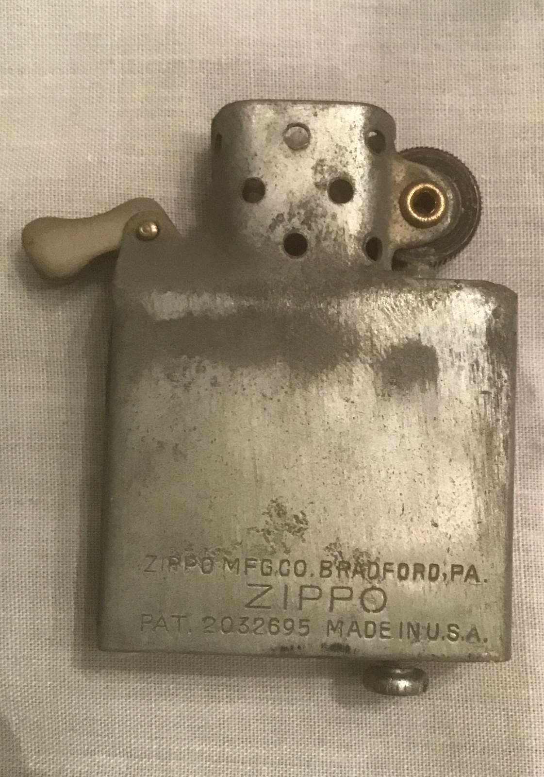 Vintage Zippo Black Crackle Lighter 3 Barrel WW11 W/Original Box
