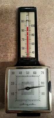 CLASSIC AIRGUIDE THERMOMETER RELATIVE HUMIDITY MID CENTURY STYLED GAUGE, WALL MO