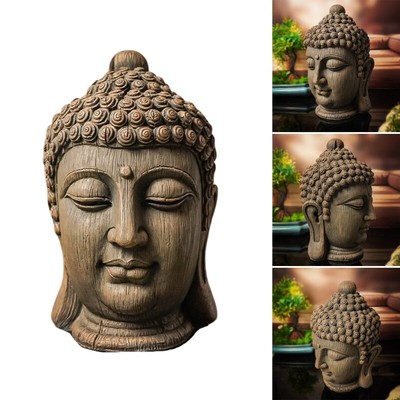 Cultural Resins Buddhas Head Statue Enthusiasts of Eastern Tradition