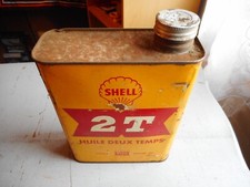 Shell 2T huile deux temps une qualitè  x-100 Bidon D’huile En Métal Vide
