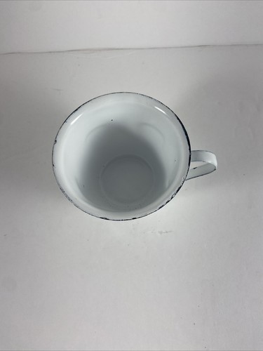 Black And White Enamelware Mug 2”x3” Cup Cups - Picture 2 of 5