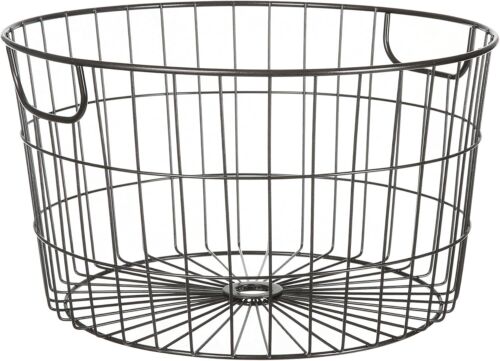Mainstays Rustic Black Wire Basket - 12 in Diameter, 6.9 in Height