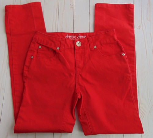 Justice Jeans Girls Size 12R Color Red Simply Low Cotton Blend - Picture 2 of 24