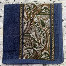 PAISLEYS BLUE BROWN ART CLASSIC HANDKERCHIEF COTTON MEN POCKET SQUARE 17" M116