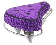 10" LONG F R ORIGINAL LOWRIDER BICYCLE CRUISER BUTTON VELOUR SADDLE IN PURPLE