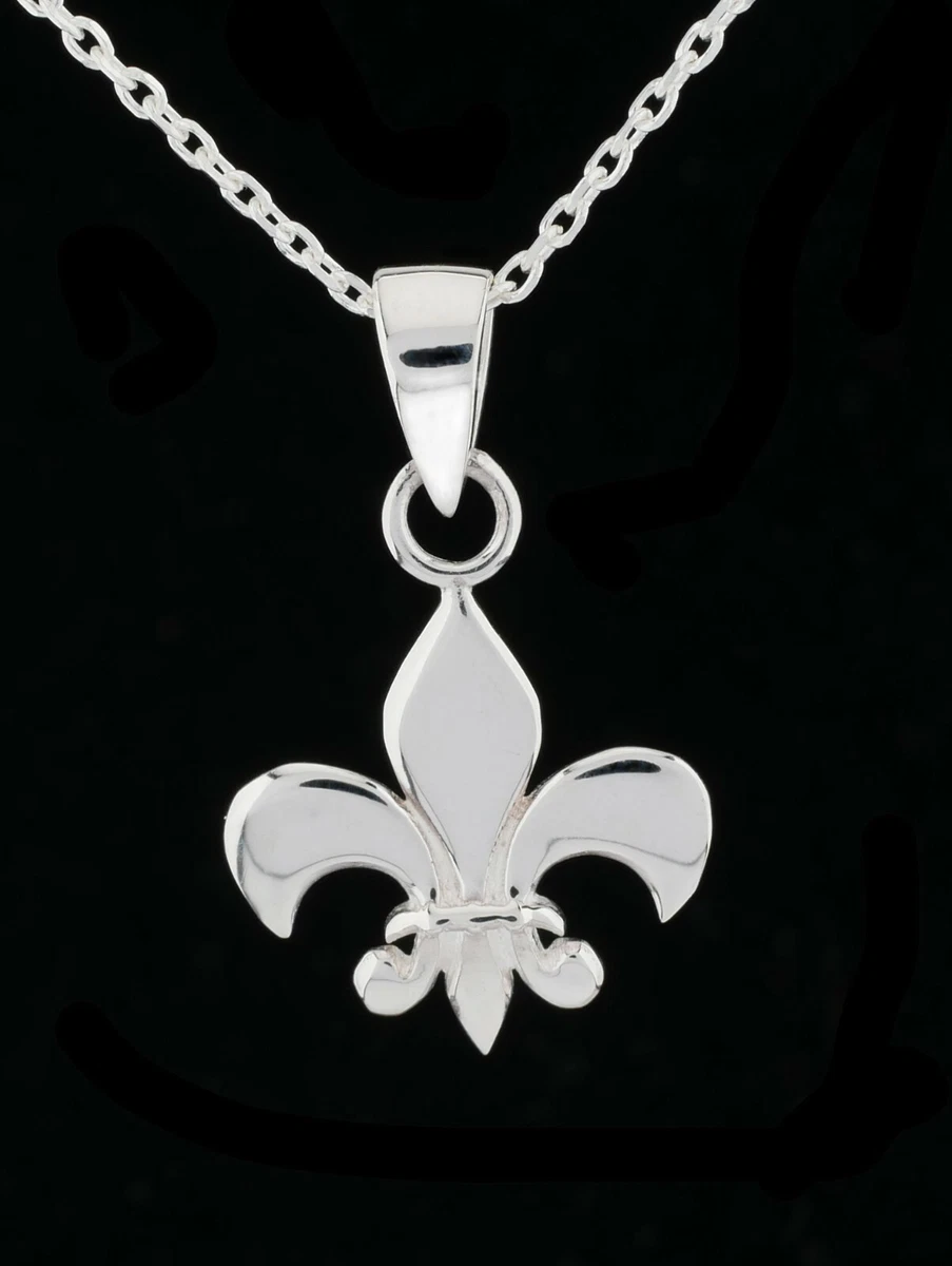 Sterling silver fleur store de lis necklace