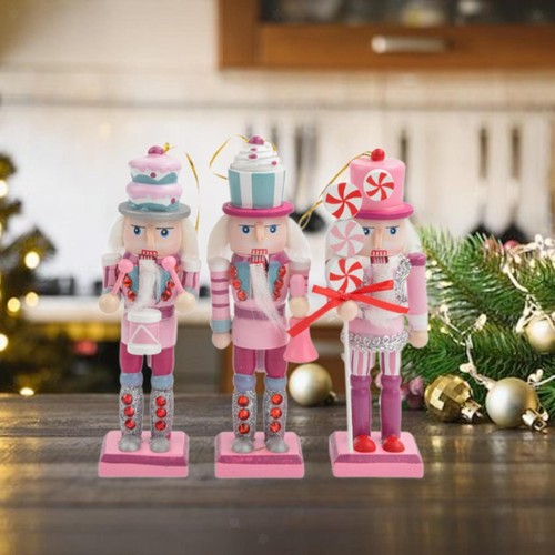 3Pcs Wooden Nutcracker Traditional Christmas Decoration Party Favor - Picture 3 of 7