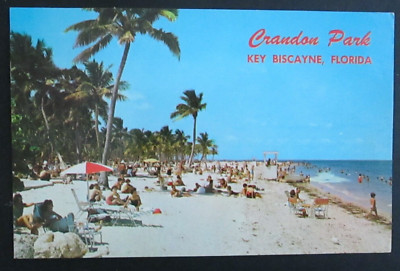 Crandon Park Key Biscayne FL Posted Chrome Postcard