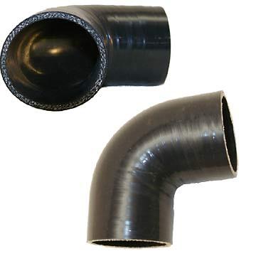 Acoplador de codo curvado de silicona de 90 grados de 1,25" (32 mm) tubería de admisión negro - Imagen 1 de 2