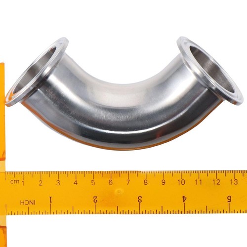 1Pc Silver 1.5" Tube OD Stainless Steel 90 Degree Pipe Fitting Water Oil - Picture 5 of 10